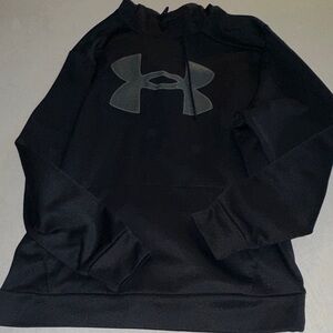 Mens Size Large Under Armour Charcoal Logo Hoodie.